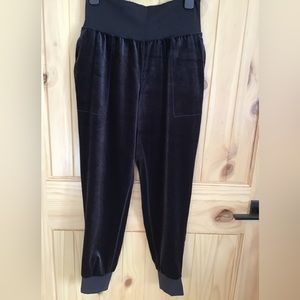 Athleta Salutation Black Velveteen Jogger